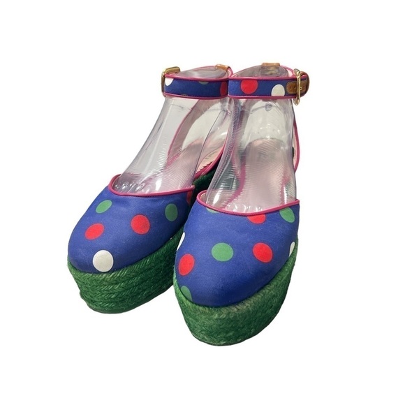 M Missoni Polka Dot Espadrilles Platform Sandals - Picture 5 of 14